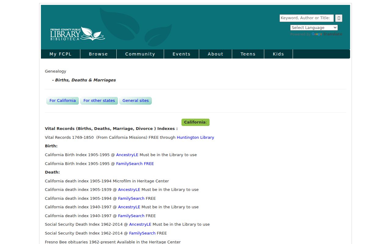 Fresno city directory vital index and obituary research